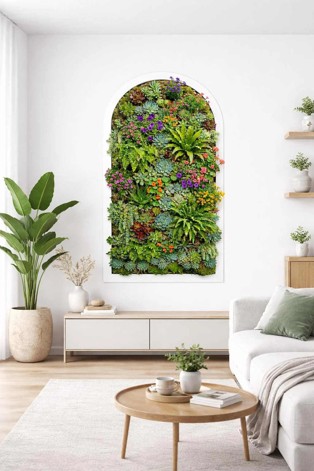 Succulent Wall Decal | Arched Vertical Garden Mural