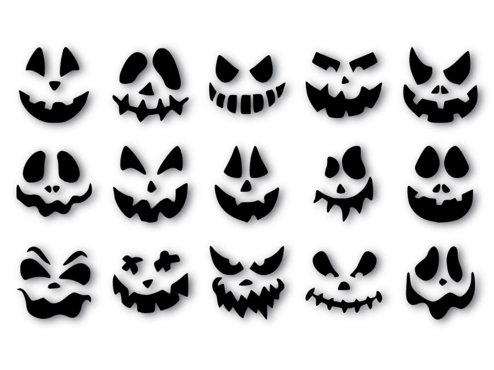 Halloween Pumpkin Faces Mini Stickers Decal Sheet 15 Different Vinyl Spooky Face