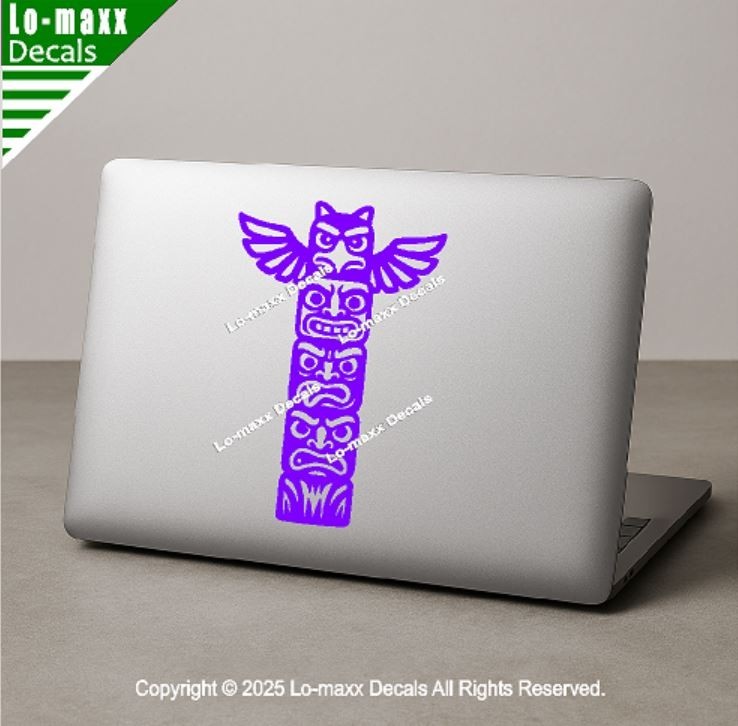 Totem Pole Tower Die Cut Sticker for Lockers, Laptops Lab Doors SUV Boats