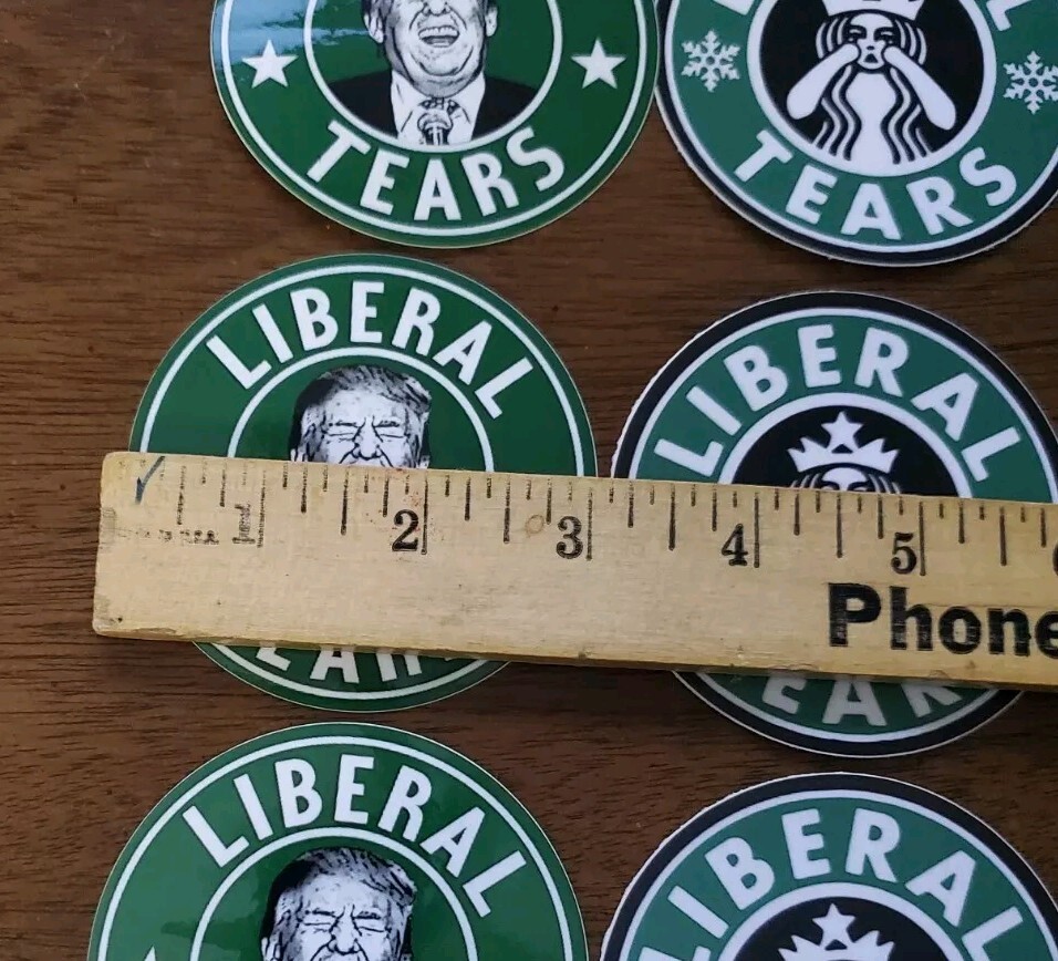 LIBERAL TEARS STICKERS 6 PACK LOT 3 inch Round DECALS Vintage Retro Star Bucks