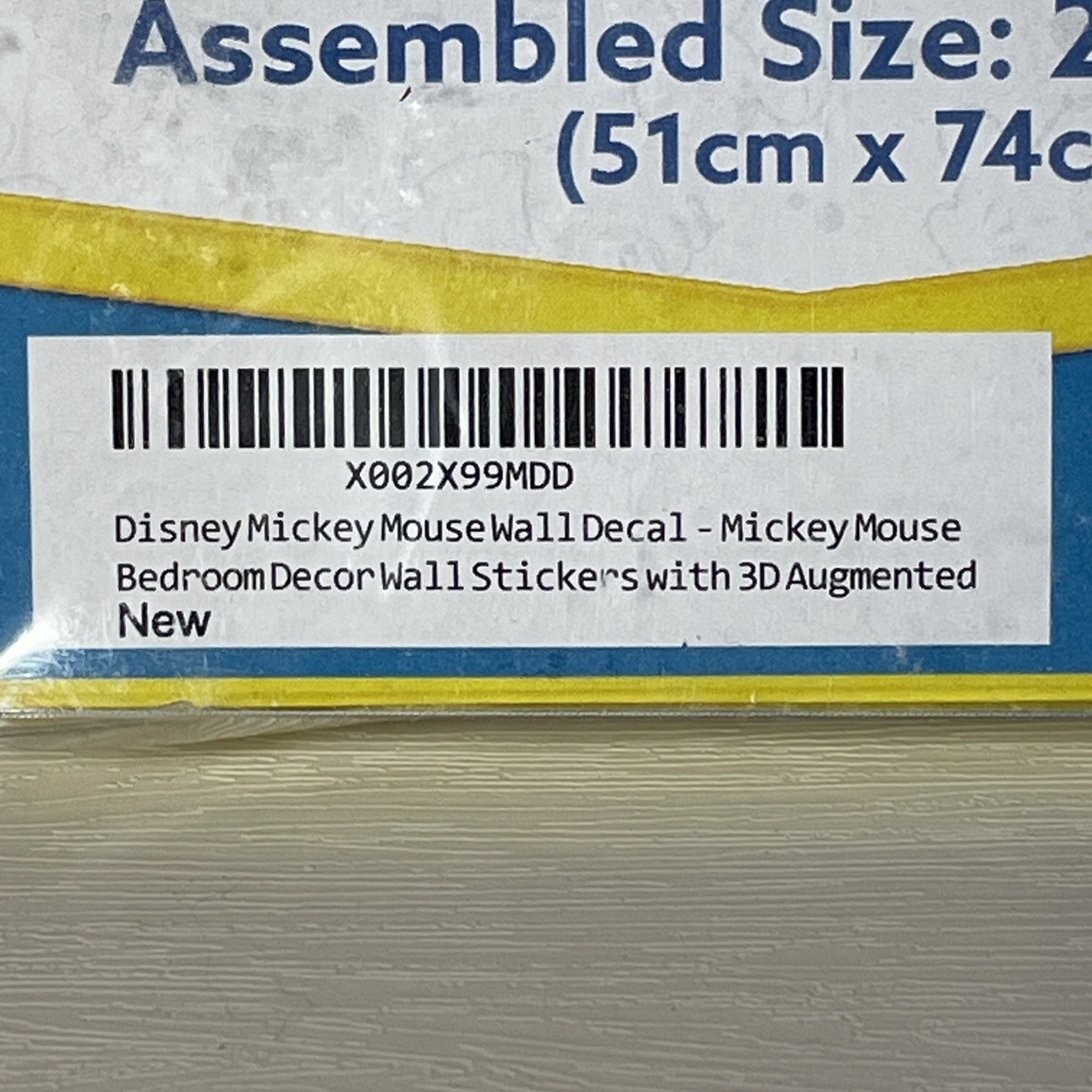 Disney Jr Mickey Mouse Wall Decal 20in X 29in w/Augmented Reality DecalcomaniaAR