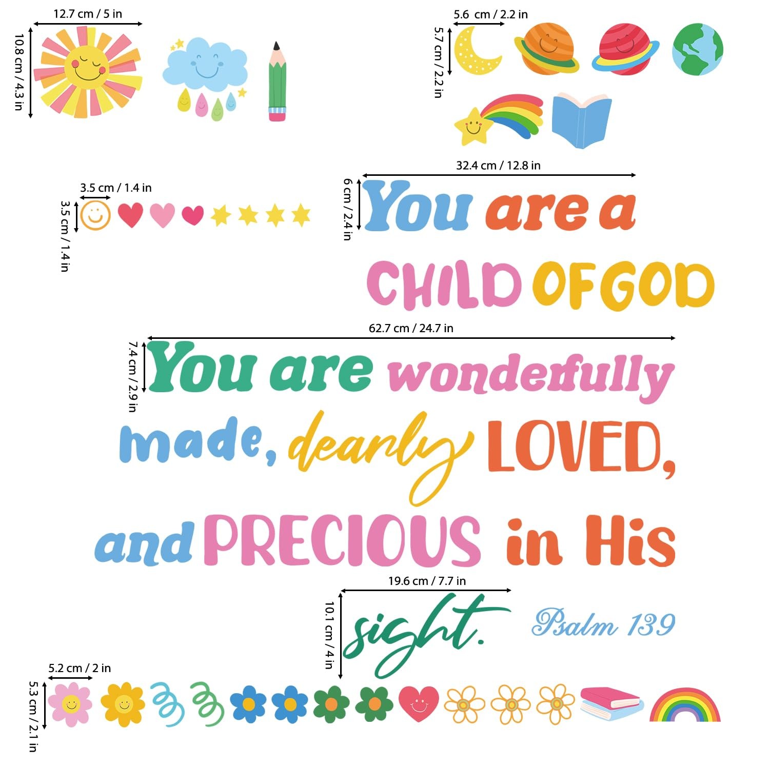 DS6-8085 Bible Quote Wall Stickers Decals Kids Inspirational Christian Vinyl …
