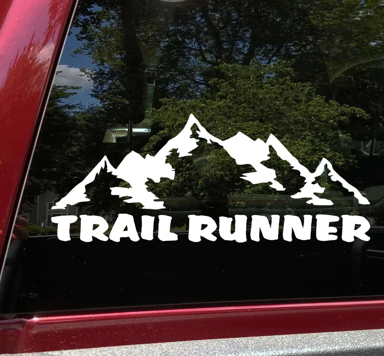 Trail Runner Vinyl Decal V2 – Mountains Ultra Forest Running – Die Cut Sticker