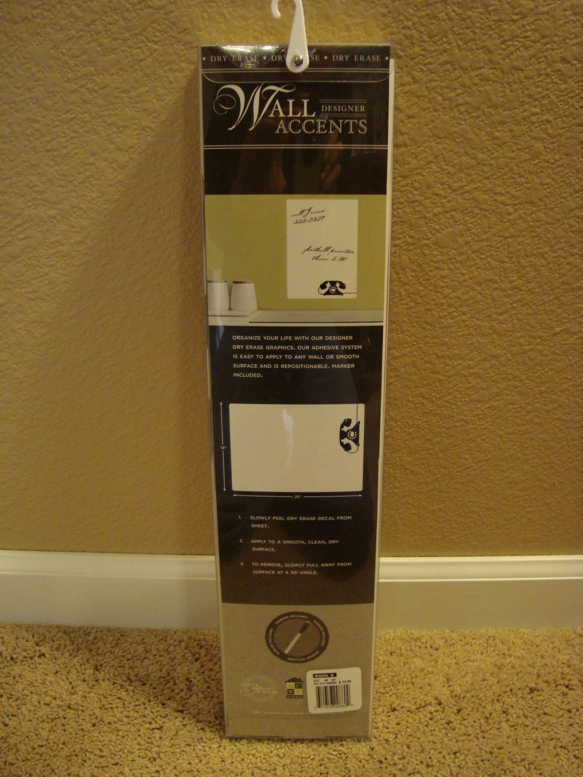 DRY ERASE WALL ACCENTS DESIGNER WALL ORGANIZER PHONE New in Box