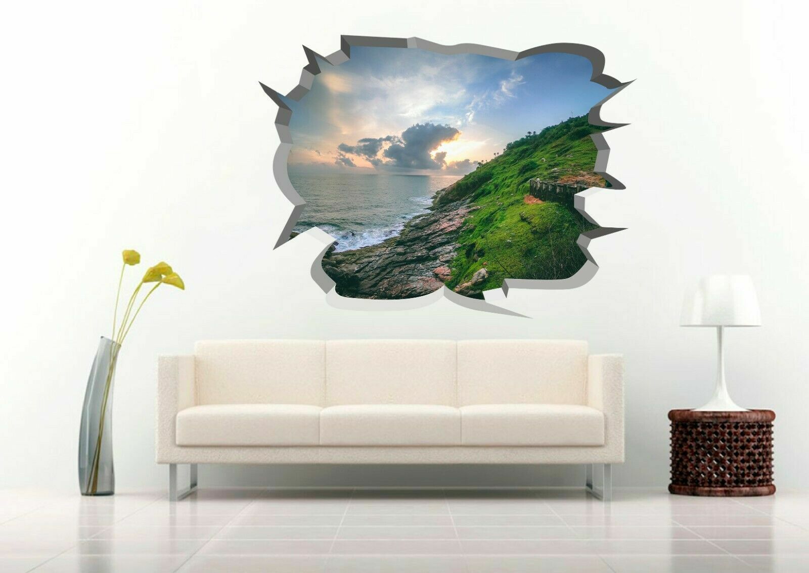 Lookout Mountain Park 3D Crack Hole Wall Decal Vinyl Sticker Mural Art Decor