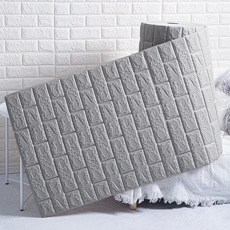 70Cm*10M 3D Brick Pattern Wall Sticker Self-Adhesive Panel Waterproof