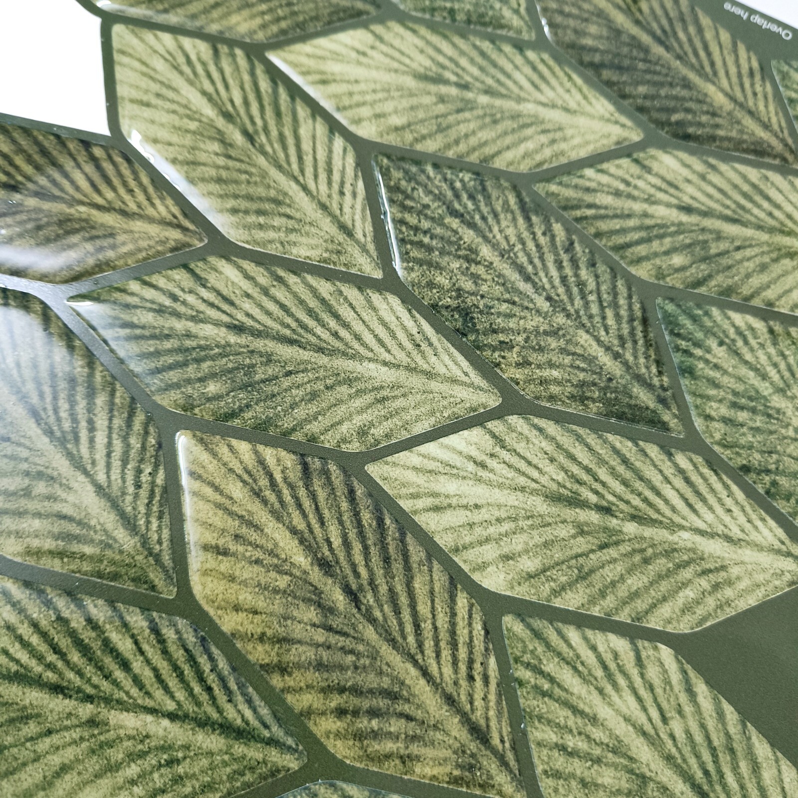 3D Petal Peel and Stick Tiles for Wall Beige and Light Olive Green Stick on Tile