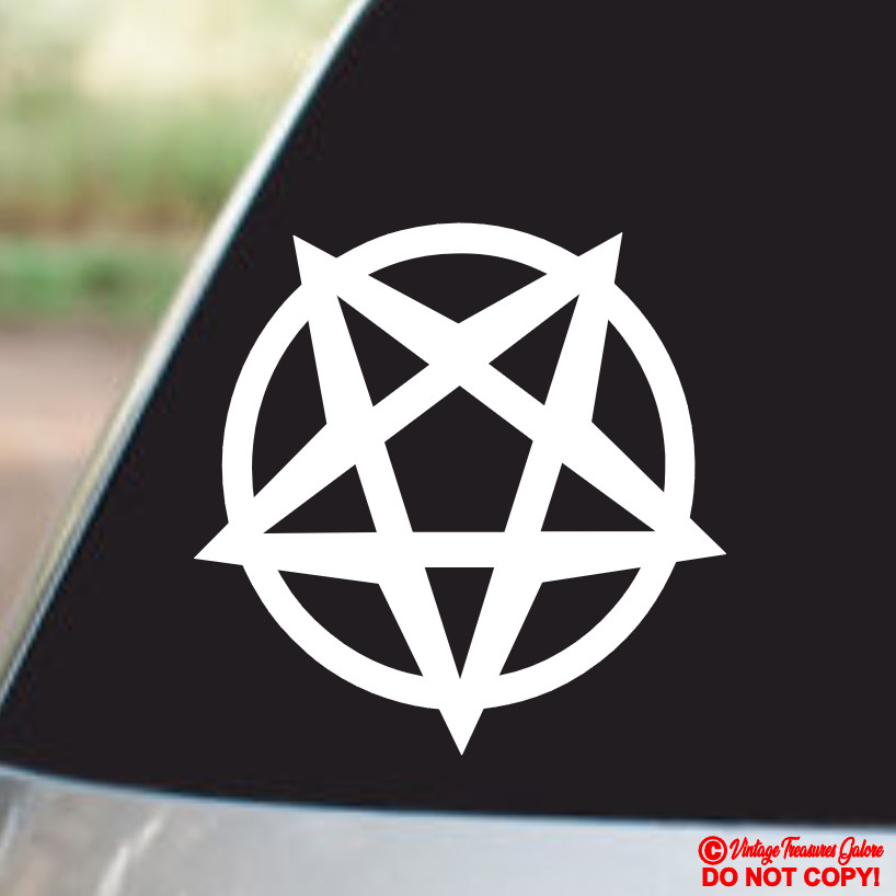 PENTAGRAM PENTACLE Vinyl Decal Sticker Car Window Wall Bumper SATANISM SYMBOL
