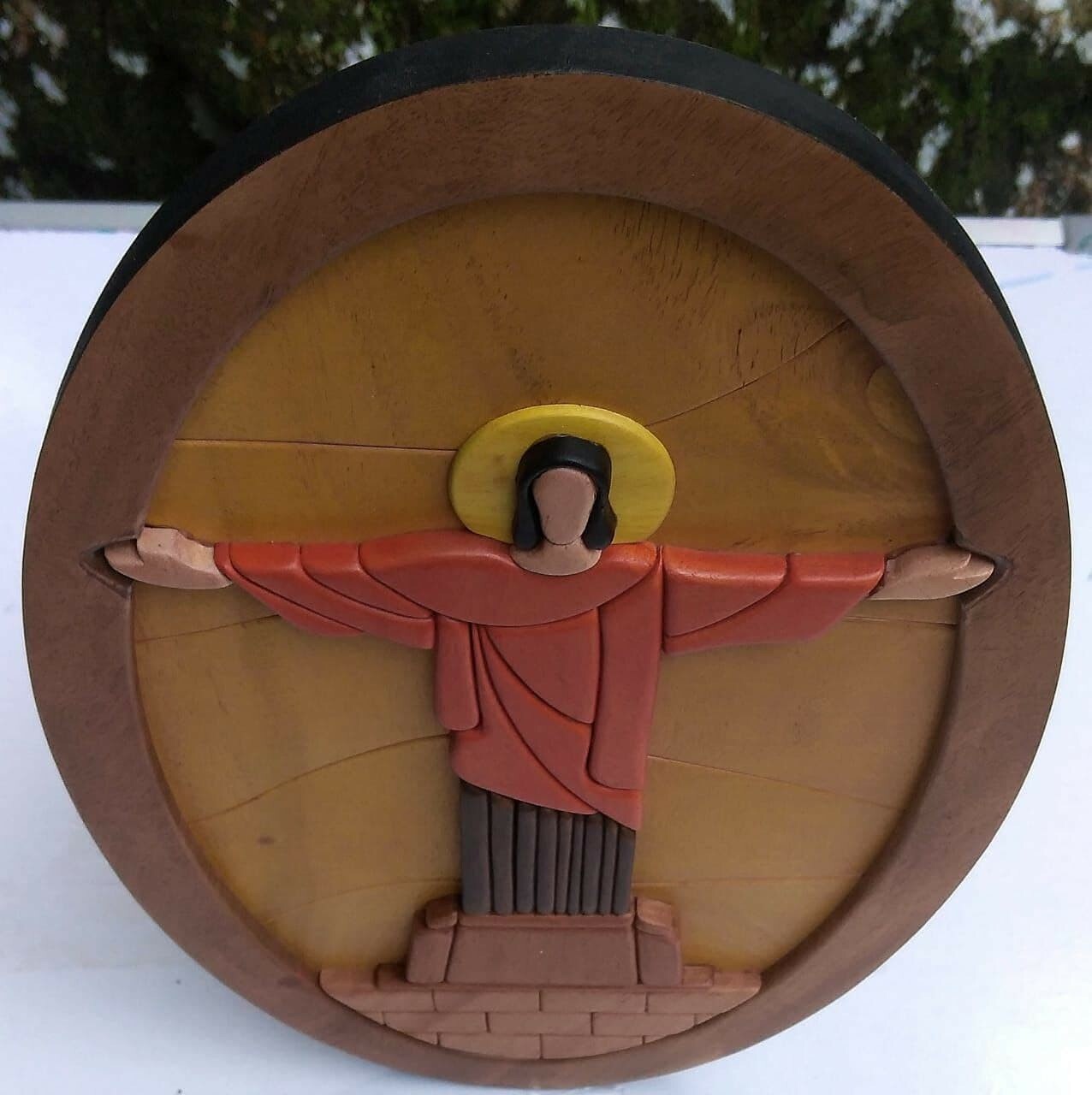 Home Decor Jesus Christ effect Handmade Wood Statue Wall Hanging Christmas Xmas