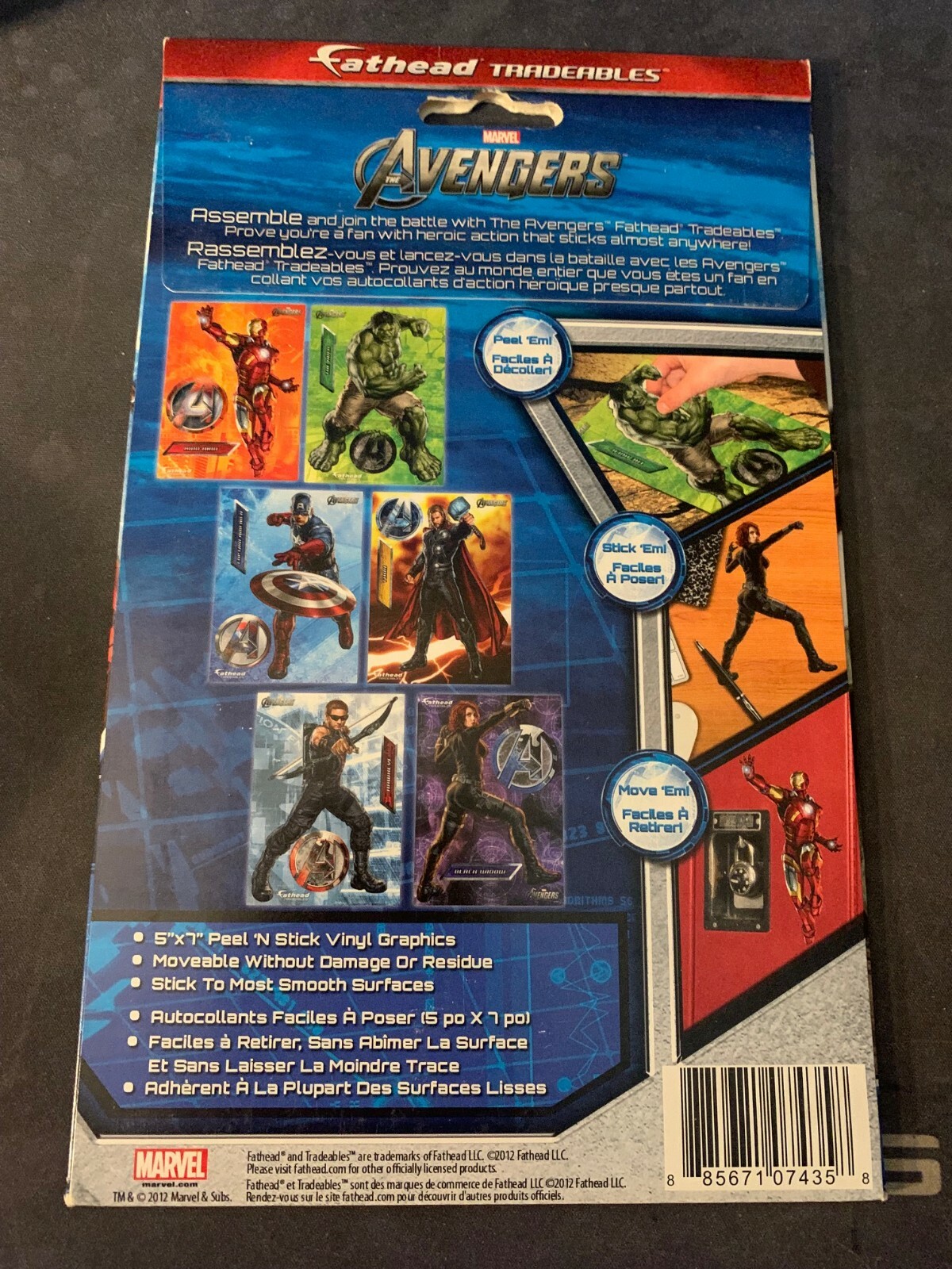 Marvel Avengers Fathead Tradeables 6 Peel & Stick Vinyl Decals Graphics New