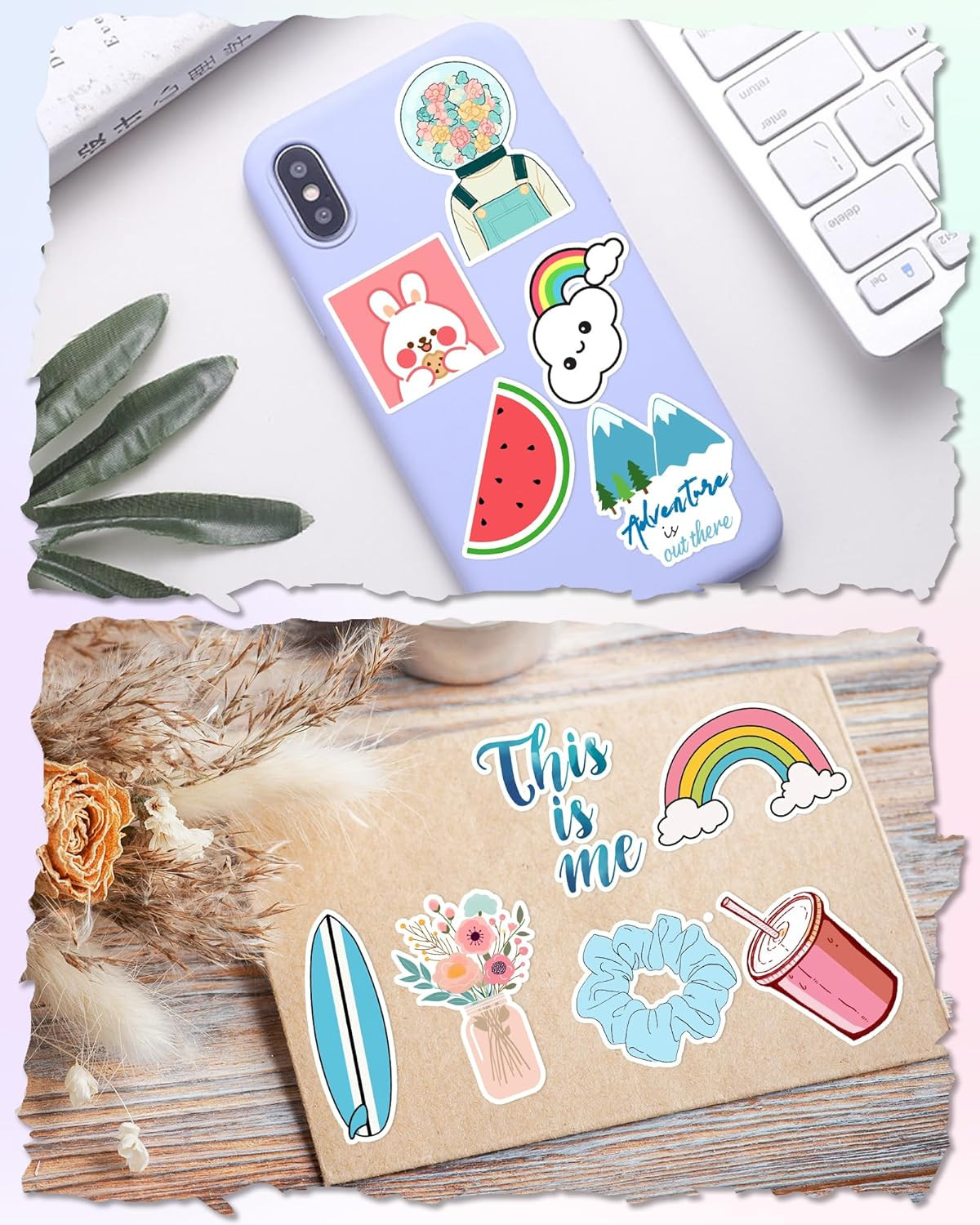 300 Pcs Stickers for Kids, Cute Vinyl Waterproof Stickers for Water Bottle | Tre