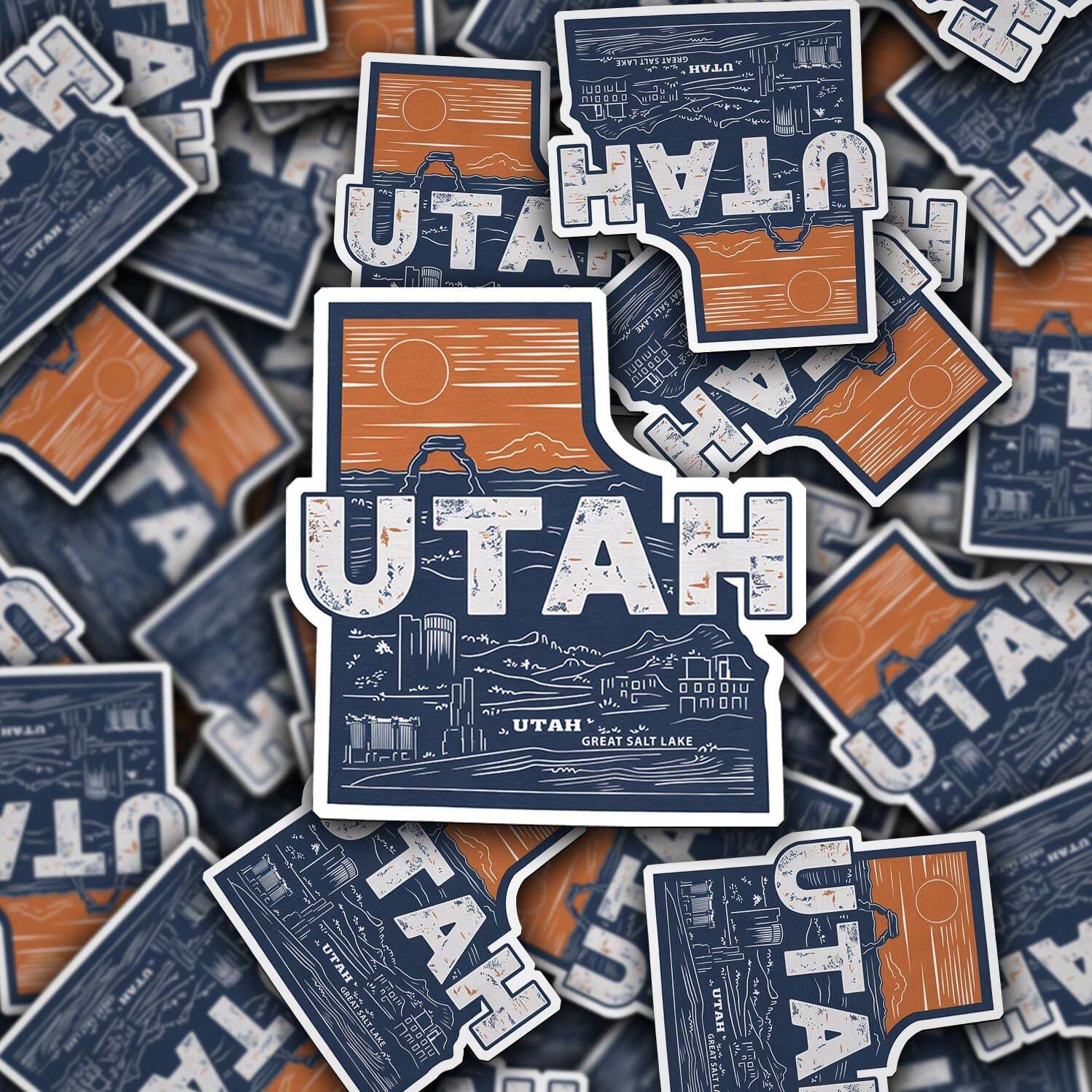 Retro Vinyl State Sticker – Utah