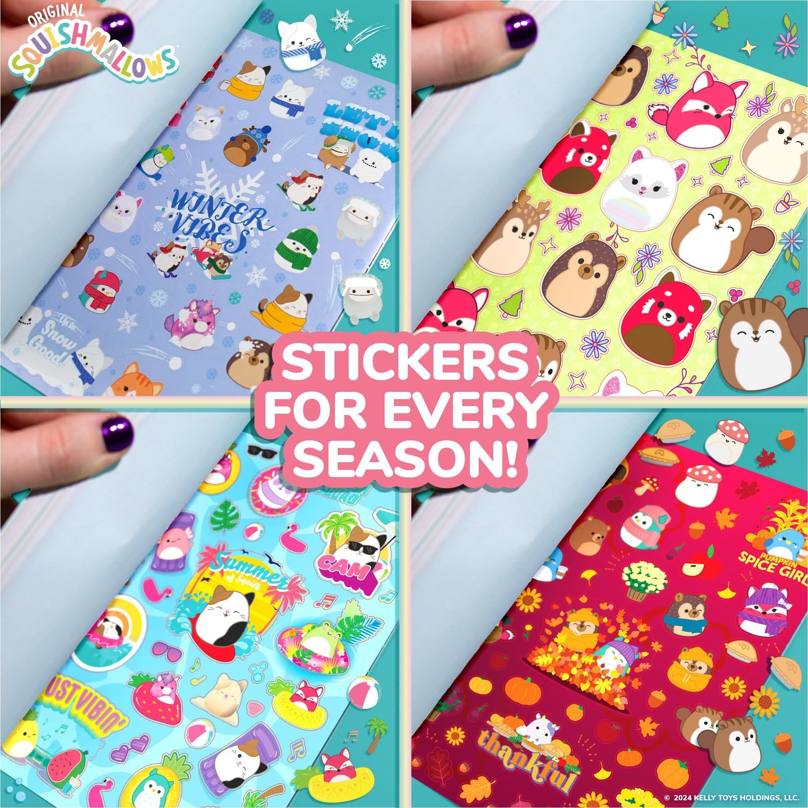 Horizon Group USA Sticker Book Large Small Sizes Squishmallows Kids Stickers