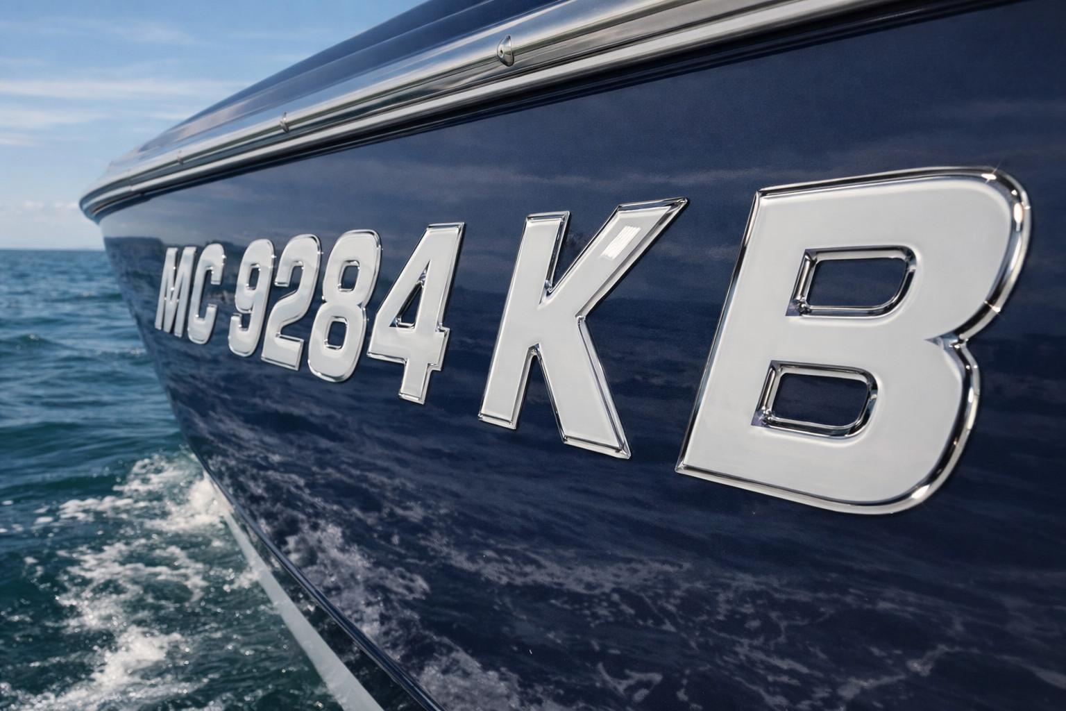 Boat Registration Numbers Raised 3D Marine Waterproof UV Stickers 3 Inch White