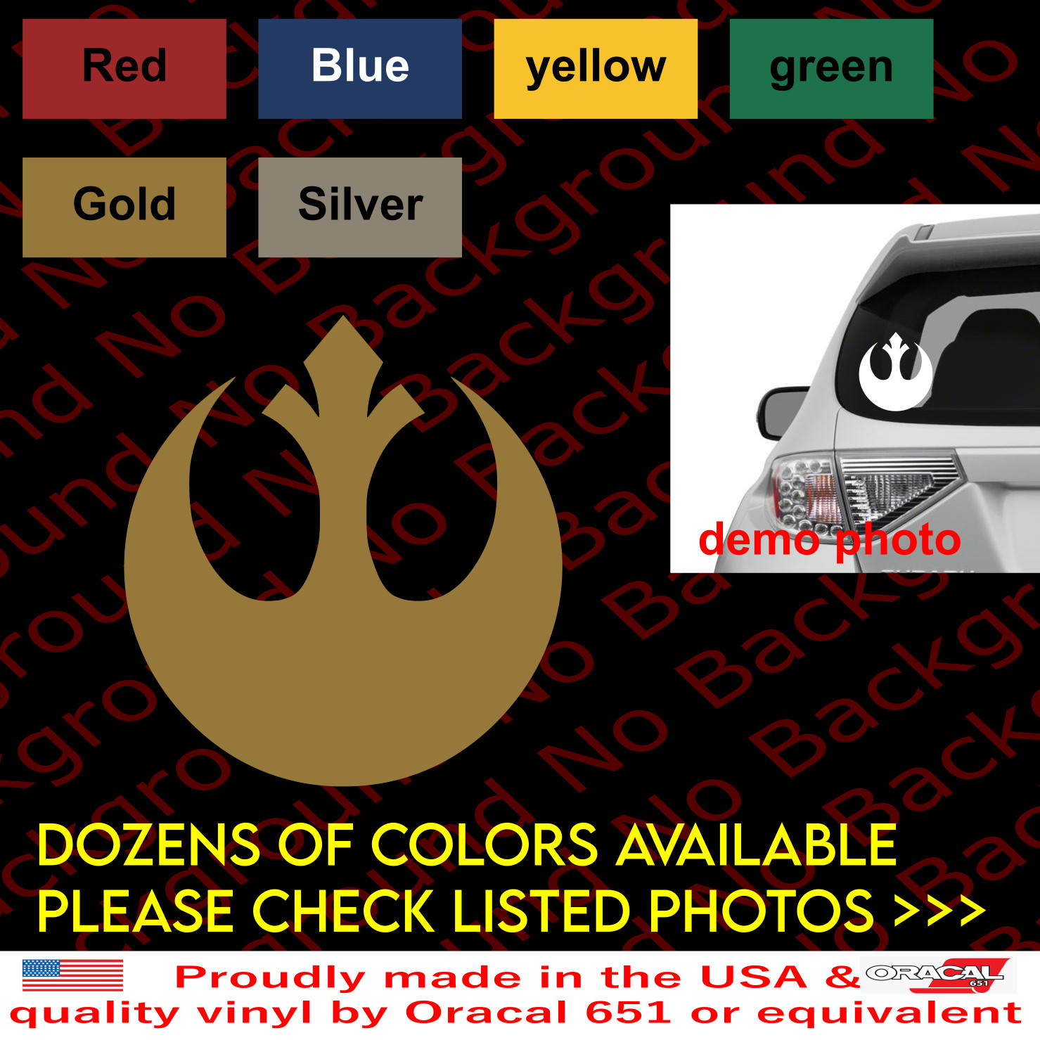 REBEL ALLIANCE Star War Car Window/laptop Vinyl Decal DIE CUT SW001