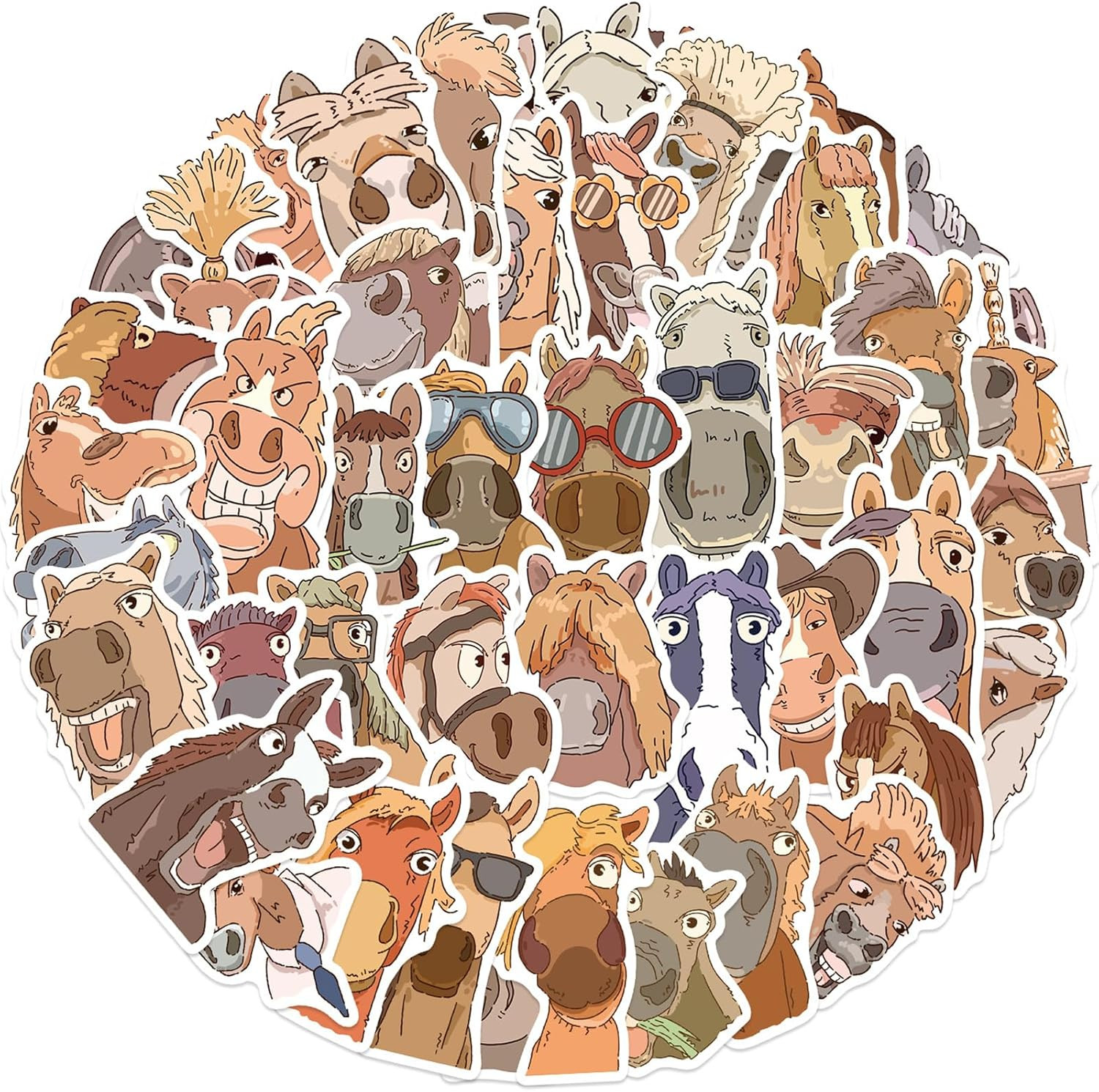 50Pcs Funny Meme Animal Stickers for Kid Cute Animal with Glasses Stickers Fun G