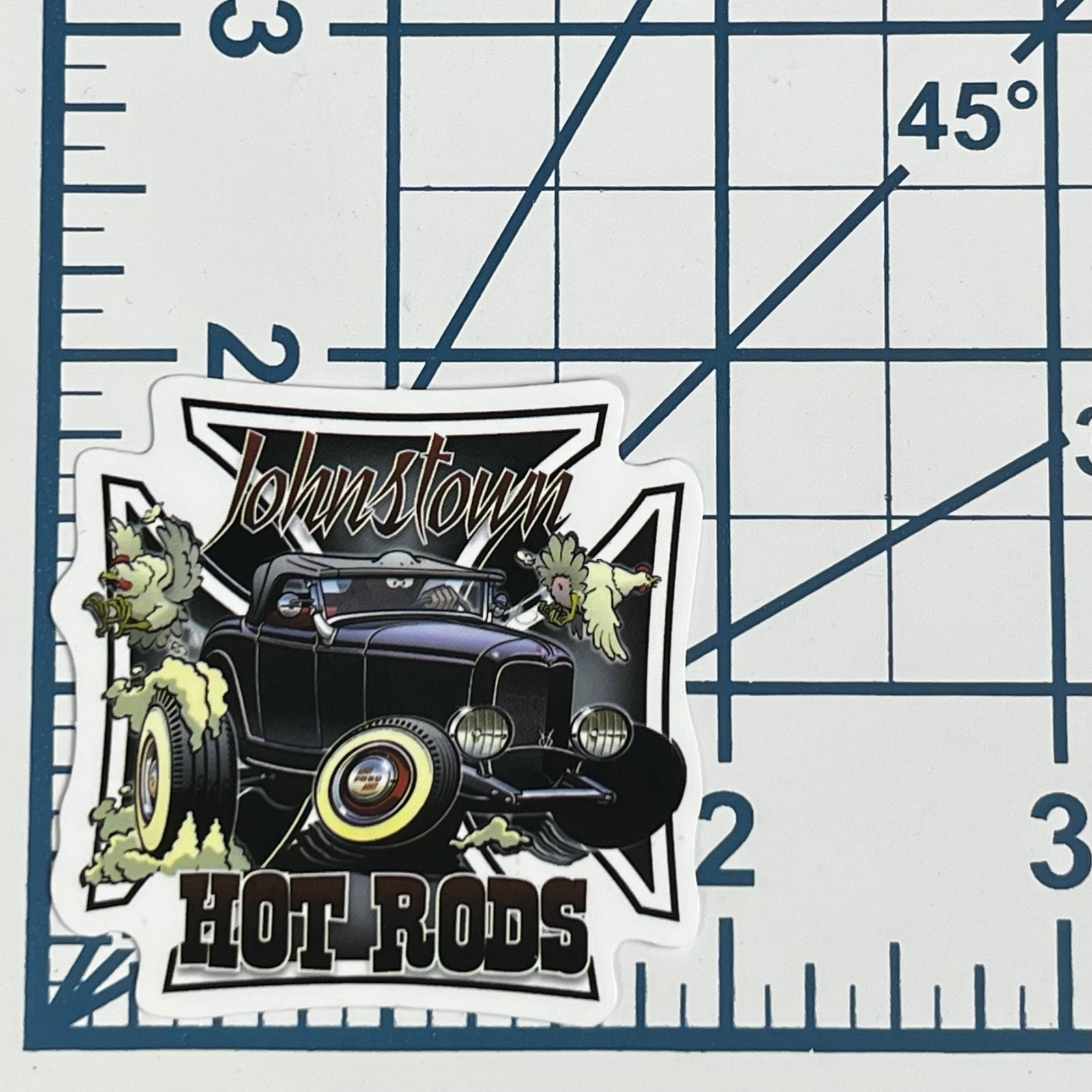 Johnstown Hot Rods Vinyl Sticker Die Cut Vintage Rat Rod Car Decal Retro Art