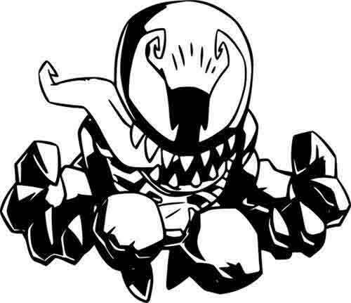 Venom Chibi Marvel Comics Car Truck Wall Window Vinyl Sticker Decal 6" x 5.1"