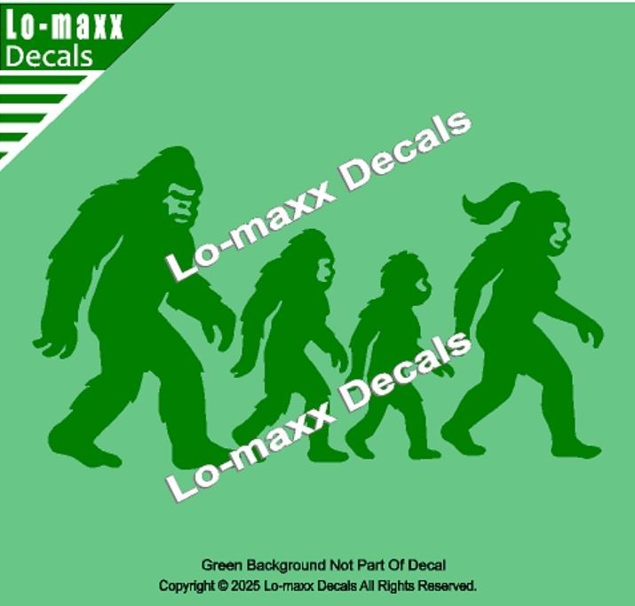 Bigfoot Sasquatch Family Vinyl Decal Die Cut Sticker for Car Truck SUV Window