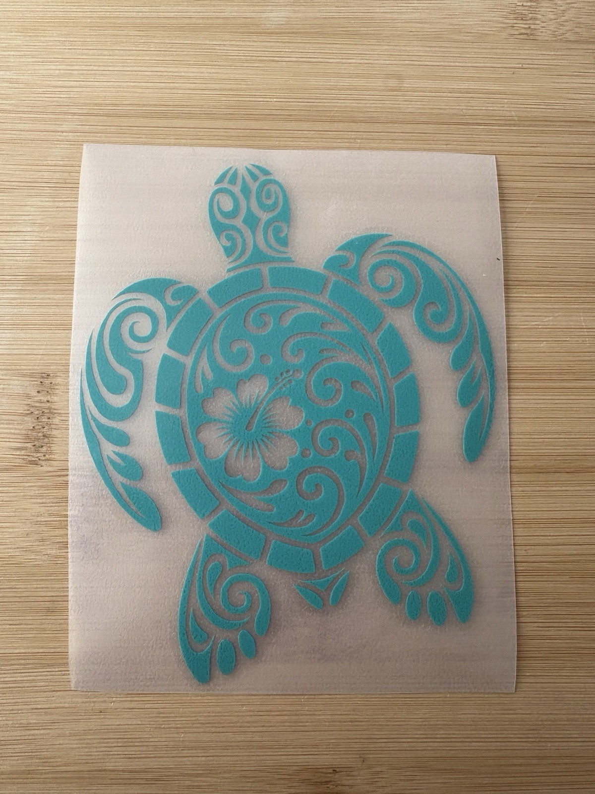 Sea Turtle Vinyl Decals 3 Pack – Floral Hibiscus Turtle Stickers – Car Laptop