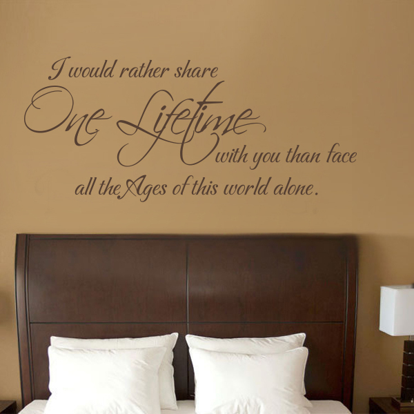 Wedding Love Wall Sticker One Lifetime Saying Vinyl Art bedroom Home Decor Gift