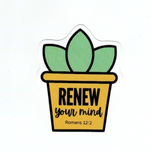 Renew your mind, Romans 12:2, Vinyl Christian Sticker | Laptop Decal