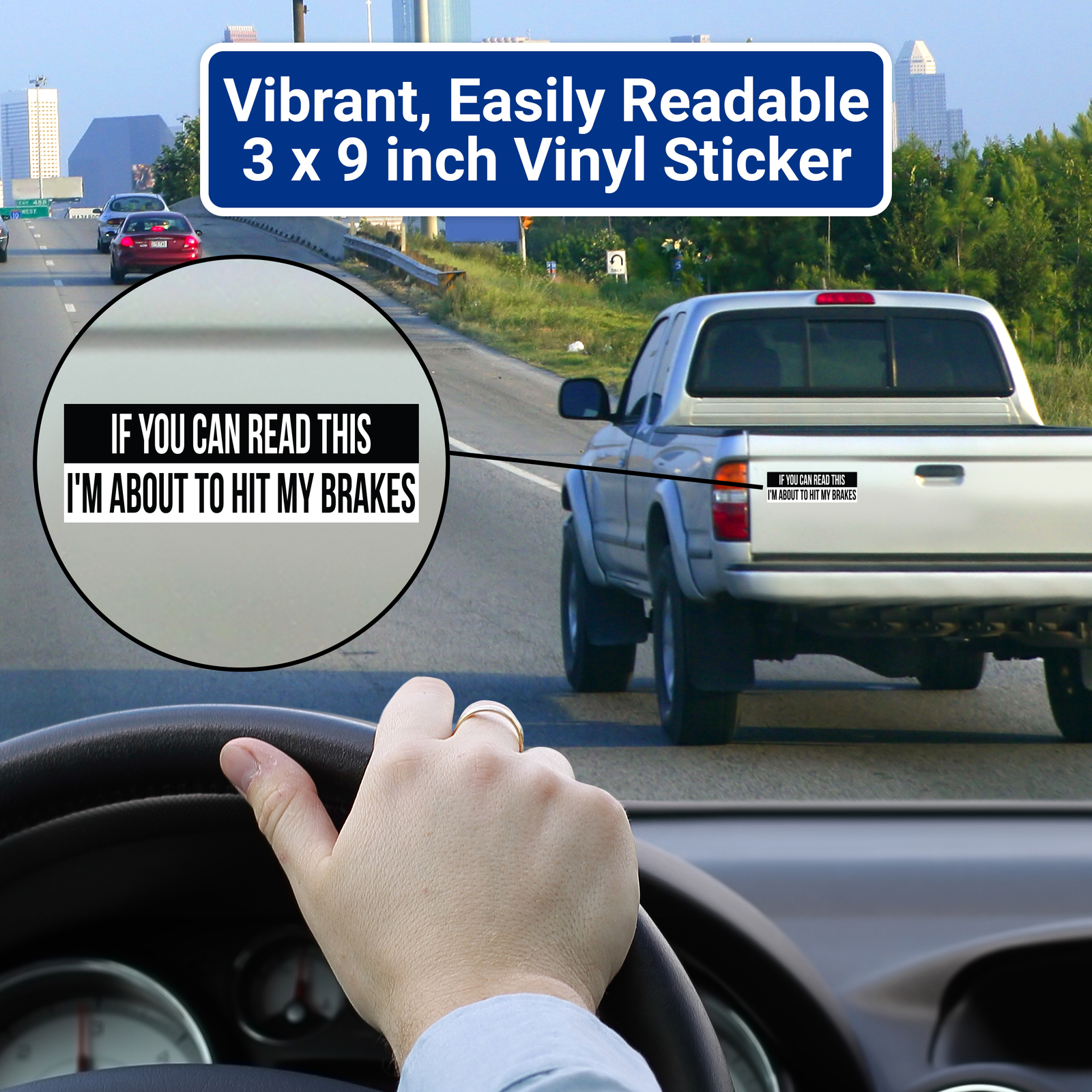 Ellopi 3×9 in Hilarious Anti-Tailgating Warning Bumper Stickers