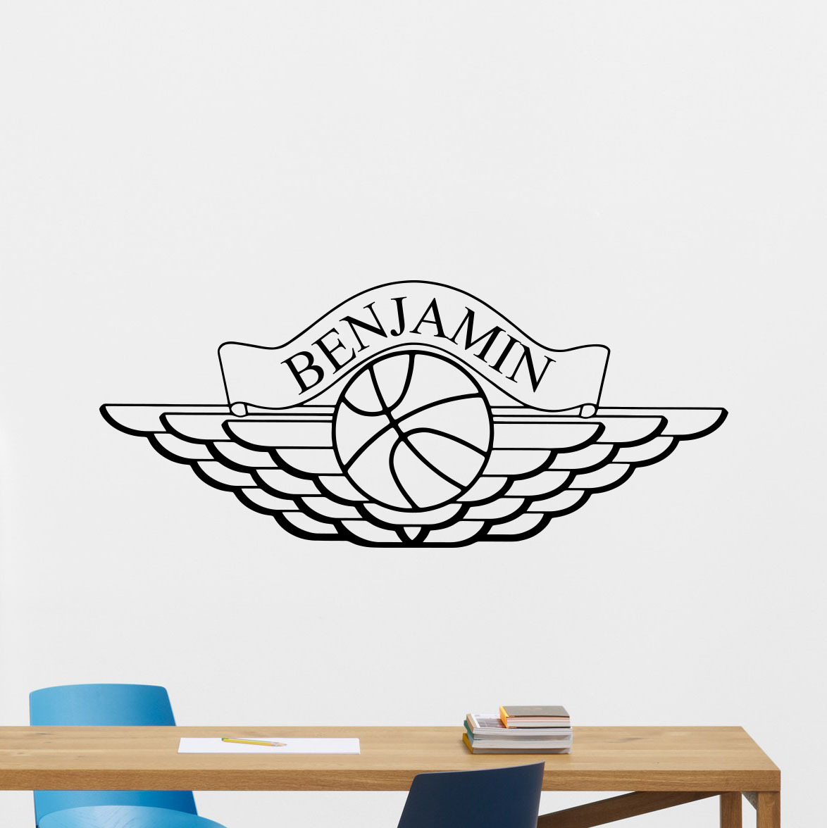 Personalized Air Jordan Wall Decal Basketball Vinyl Sticker Custom Decor 103nnn