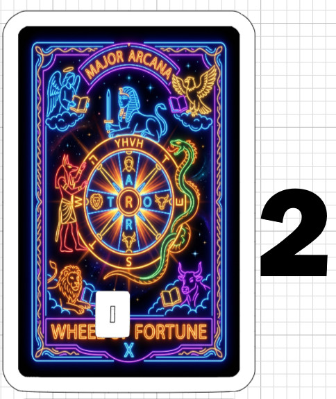 Neon Wheel Fortune Tarot Card Credit Debit ATM Skin Sticker Psychic Gift US