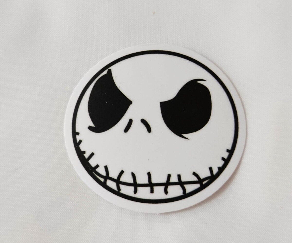 Jack Skellington Halloween Waterproof Logo Decal Sticker 2"x2"