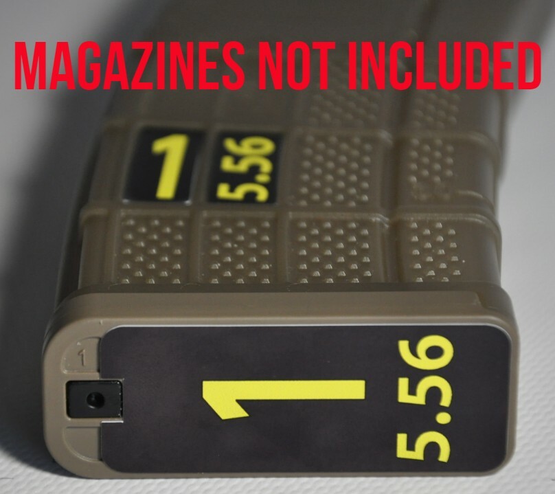 5.56 MAG STICKERS fits LANCER L5AWM 30 ROUND MAGS YELLOW 1-6