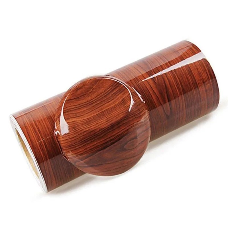 High Gloss Wood Grain Vinyl for Car Interior Furniture Countertop Wrap Sticker