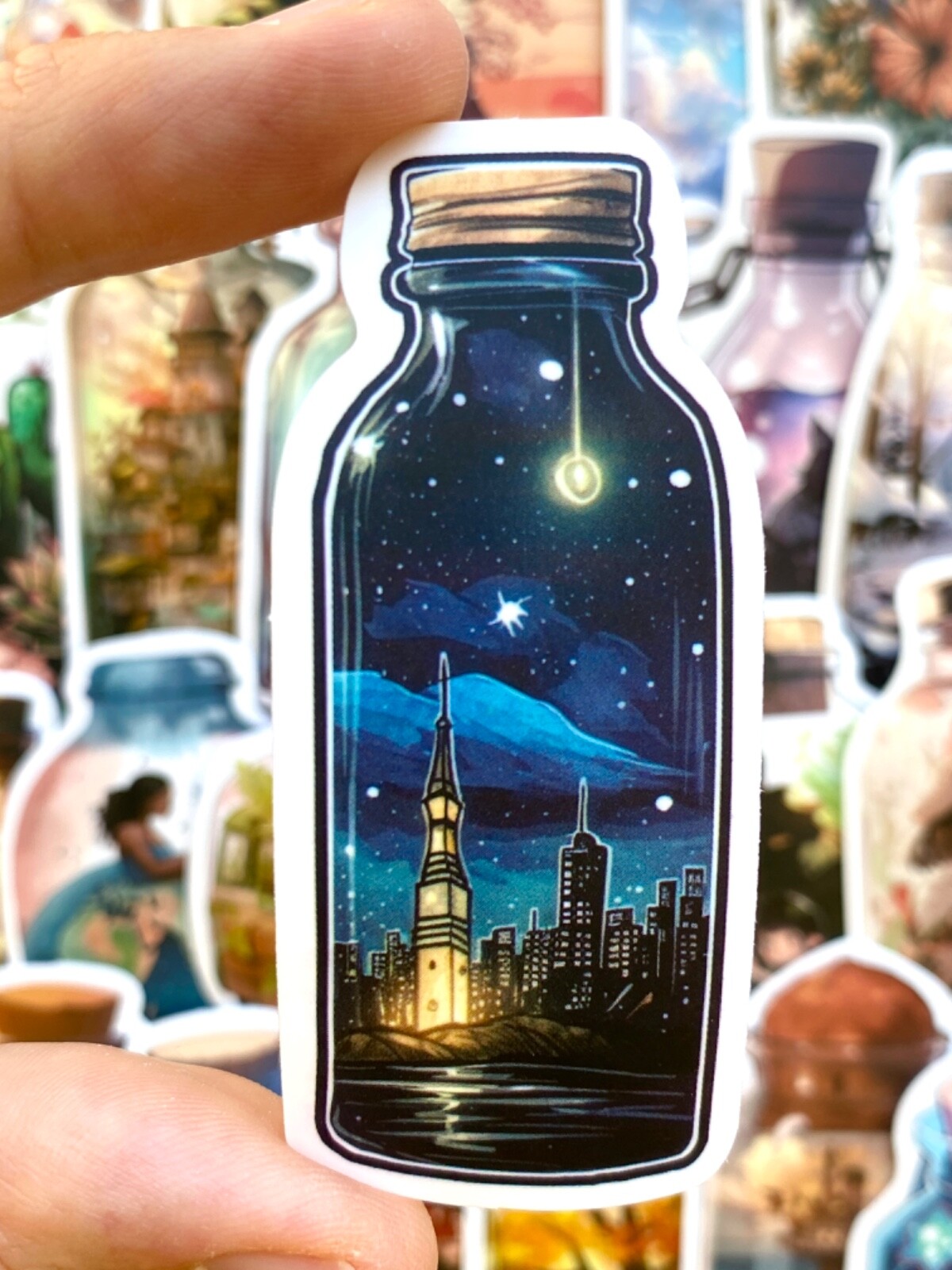5-50 pcs Bottle Stickers, Aesthetic Laptop Phone Kindle Skateboard Car Decals