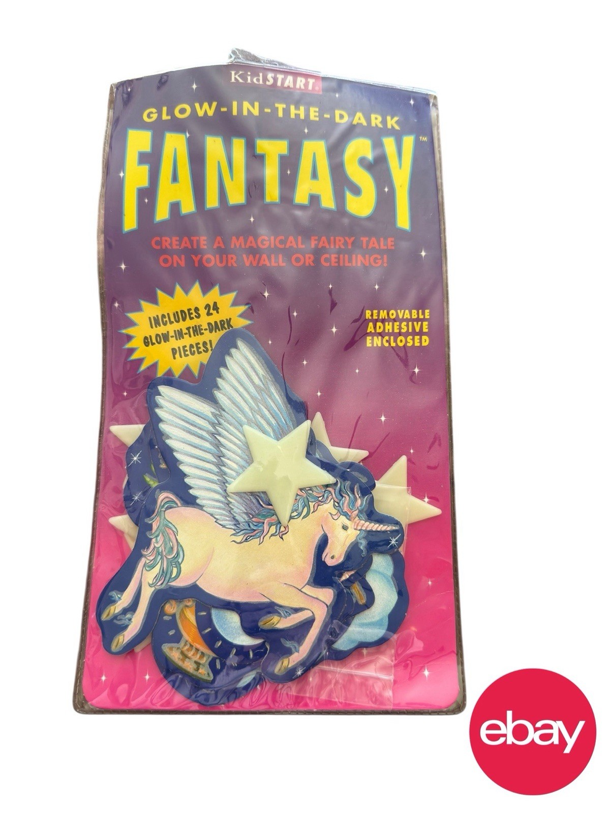 Vintage Glow In The Dark Fantasy Stars 24 Pieces 15 Stars 9 Magical Shapes 1994