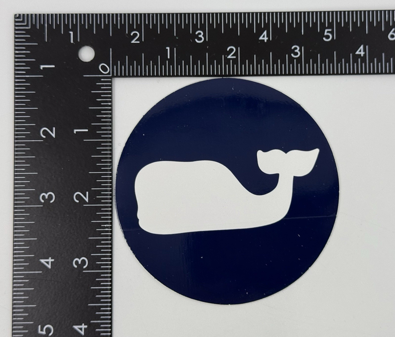 Vineyard Vines Blue & White Round 3.5” Whale Sticker Decal New