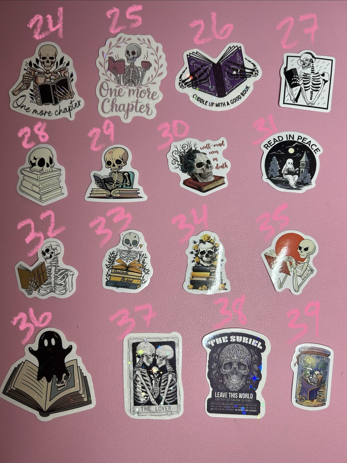 Skeleton Reading / Book Stickers