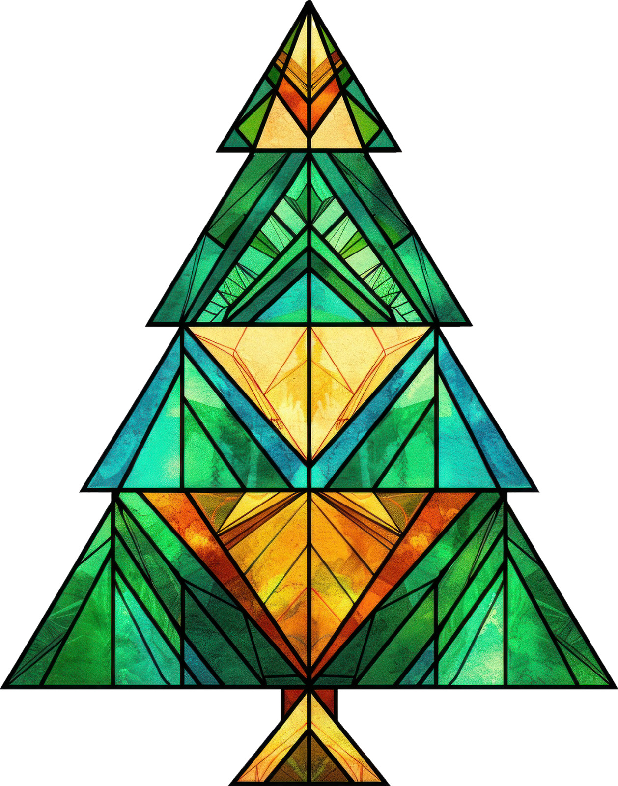 Wall sticker Christmas tree made of stained glass wall sticker 18X18 cm large
