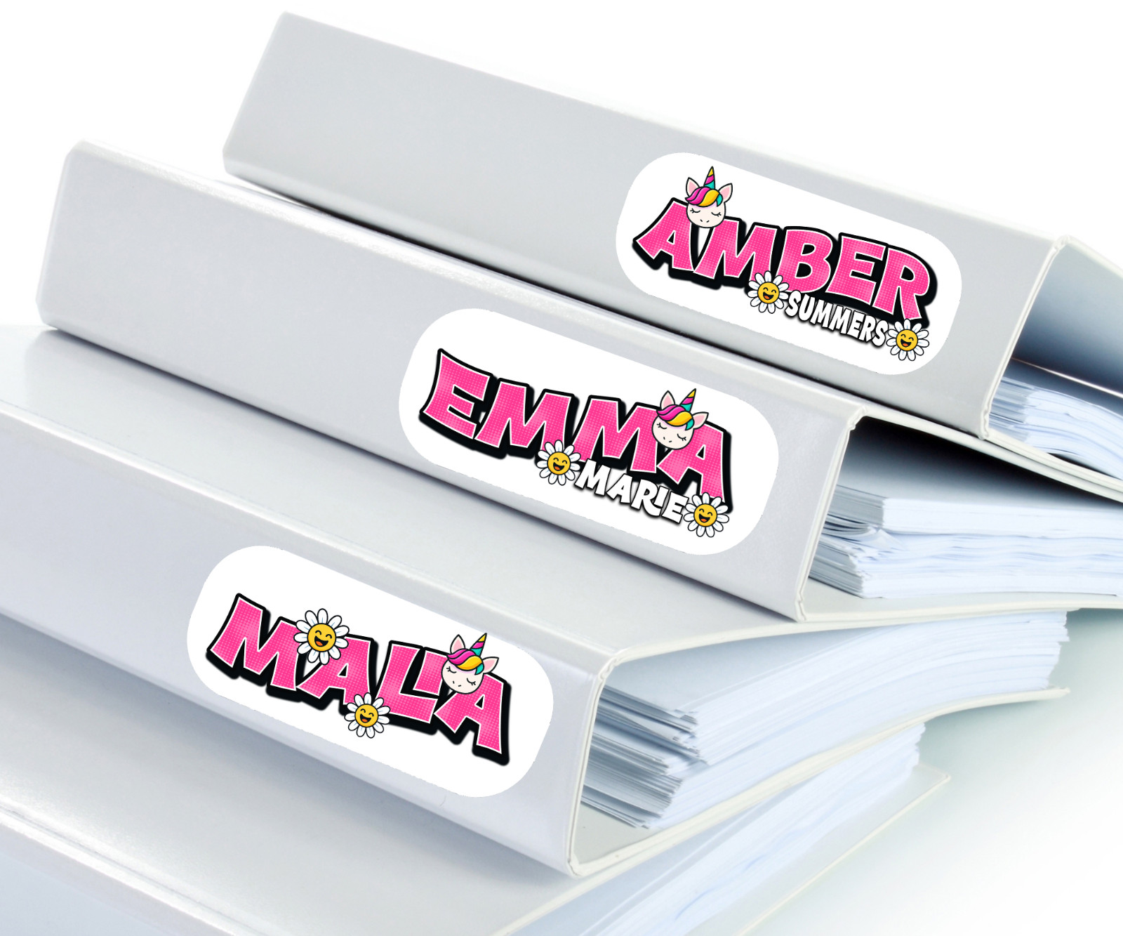 Custom Waterproof Unicorn Pop Art Name Labels for School, Daycare & Bottles