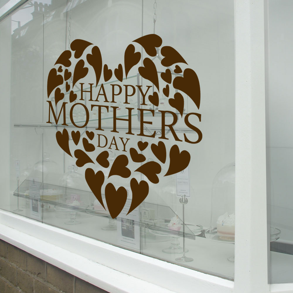 Happy Mothers Day Wall & Window Stickers Mother Decals Shop Window Display A338