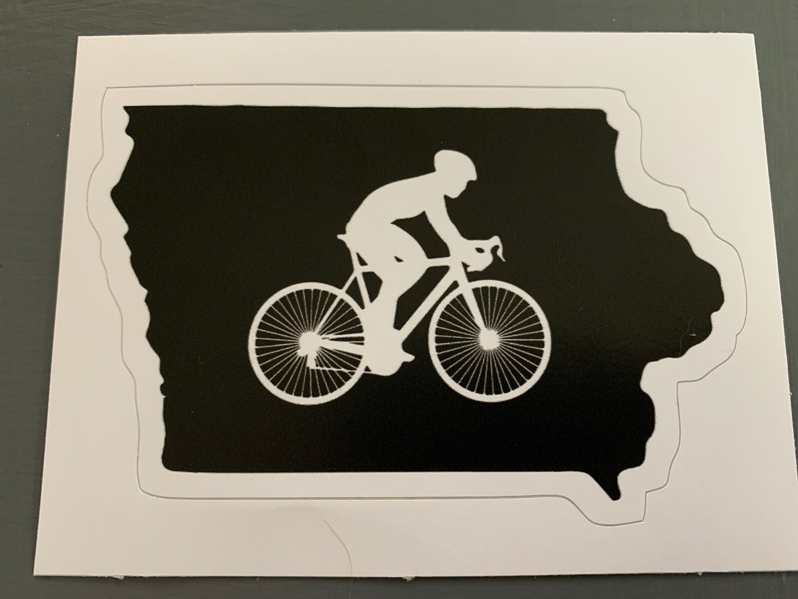 Bike Iowa Cycling Iowa Black Sticker Decal 4" x 2.6" RAGBRAI Iowa's Ride