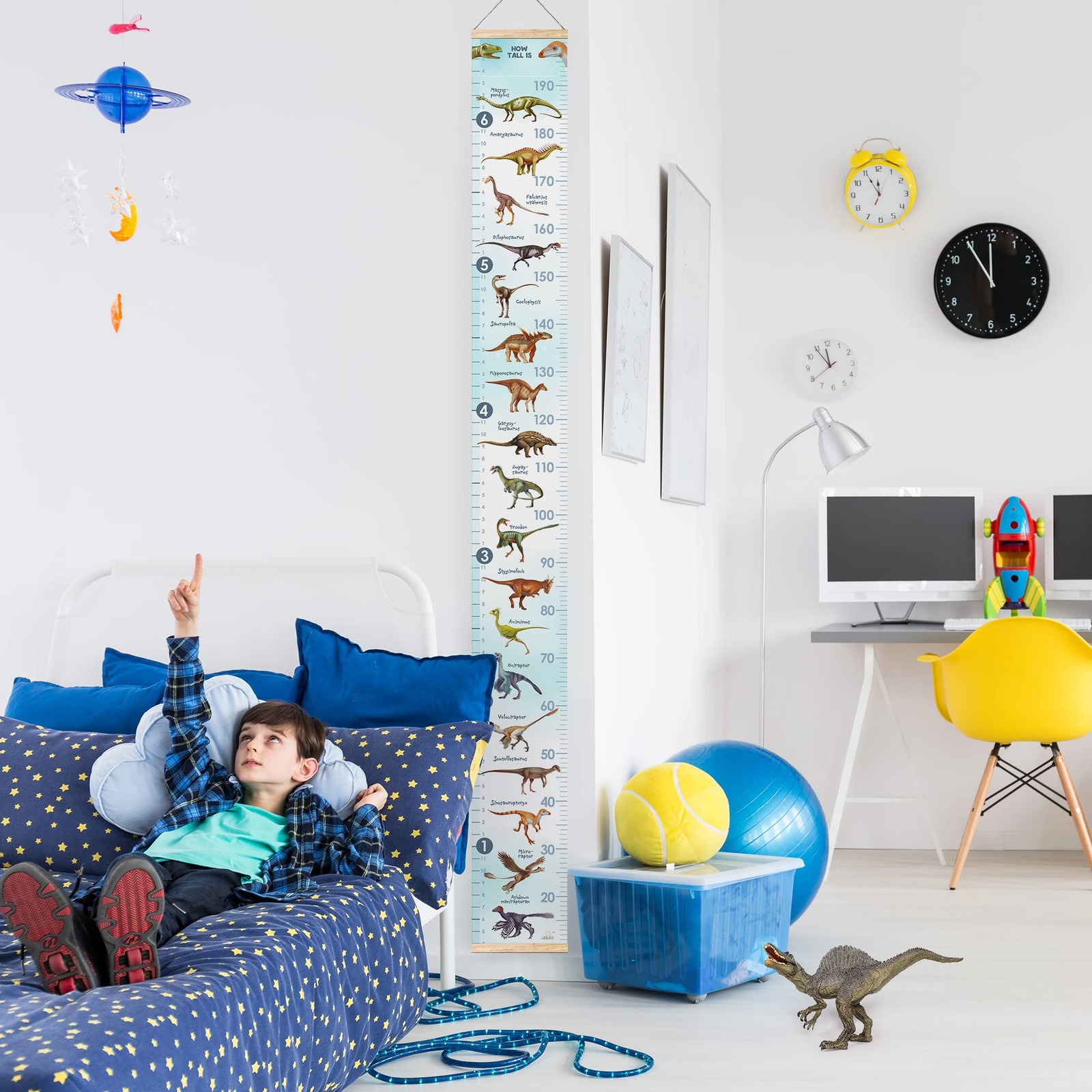 LIFELIKO Personalised Growth Chart for Dinosaur 1 Count (Pack of 1), Blue