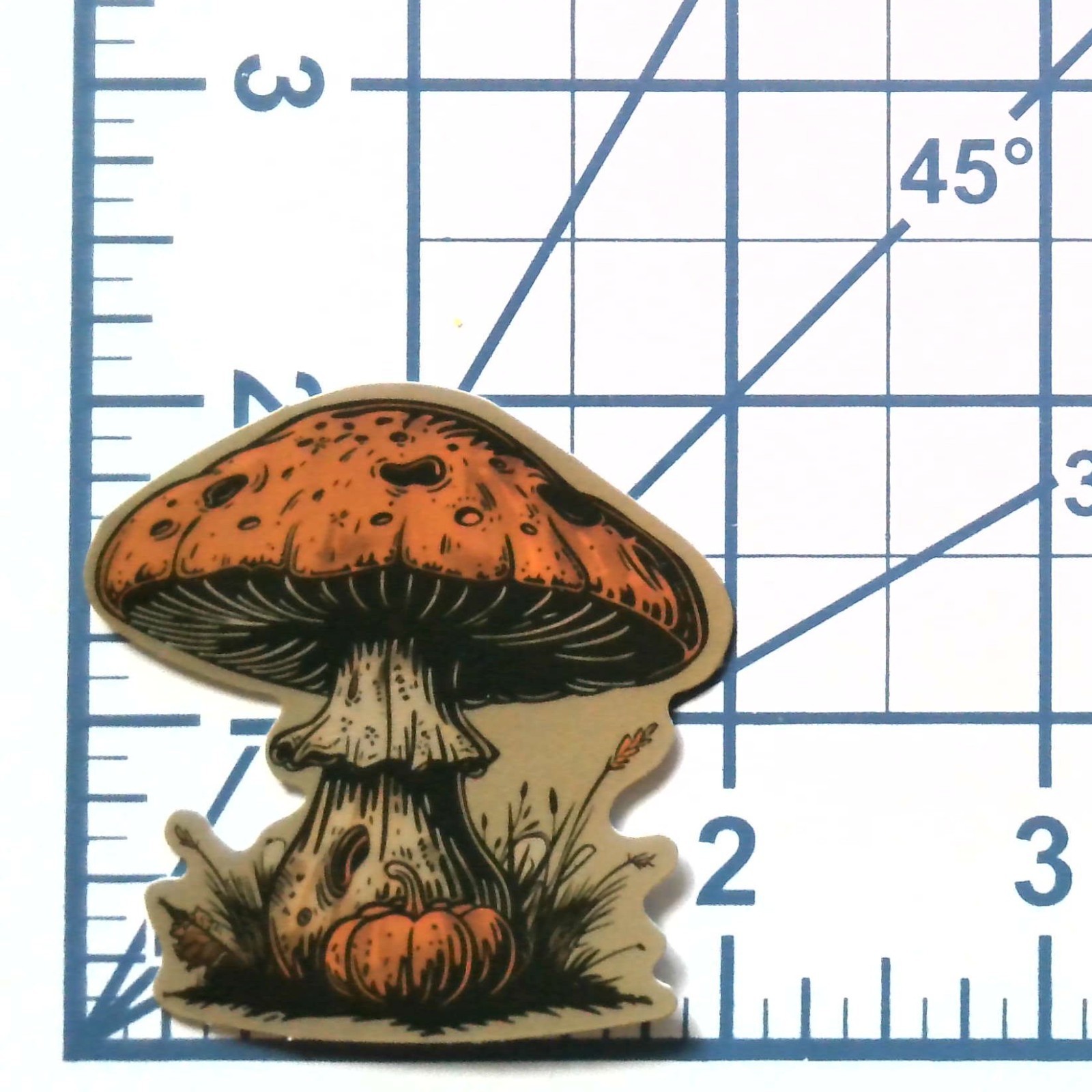 Mushroom Sticker Vinyl Die Cut Pumpkin Halloween Decal Journal Scrapbook Art