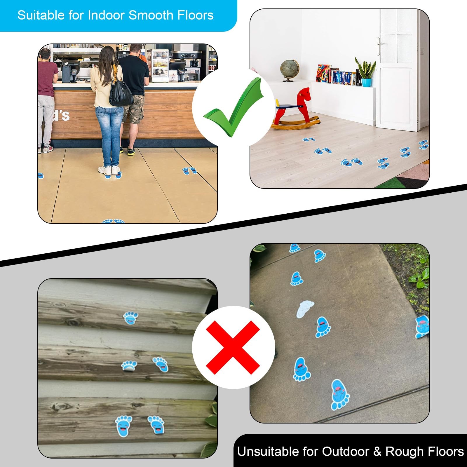 Yellow Cartoon Footprint Stickers (20 Pairs) – Waterproof PVC Material, -Adhe…