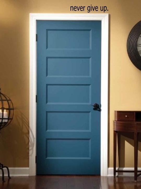 Never Give Up.Over the Door Vinyl Wall Decal Sticker Art Quote Words Lettering