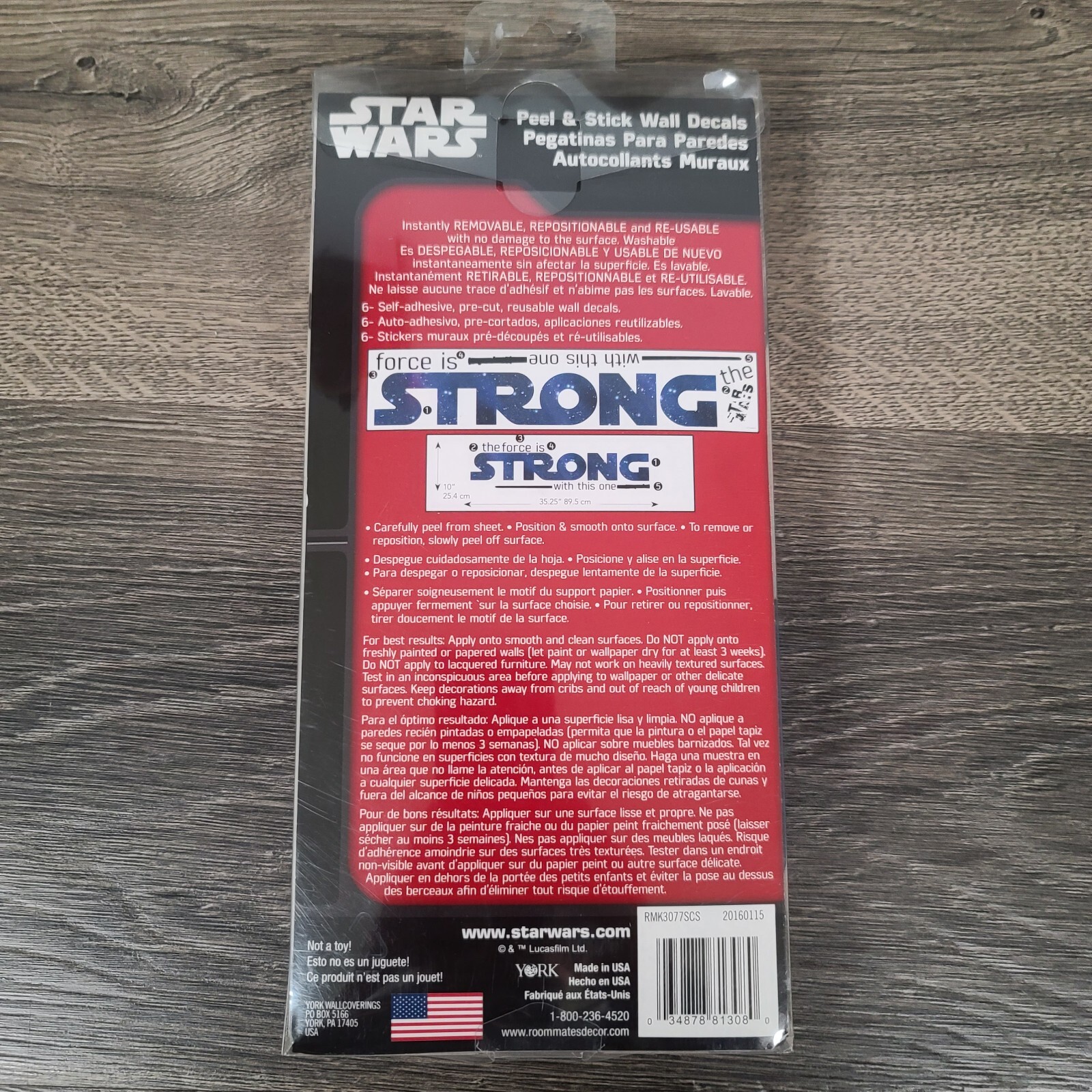 Disney Star Wars 6 Wall Decals Stickers Removable Repositionable Reusable Home