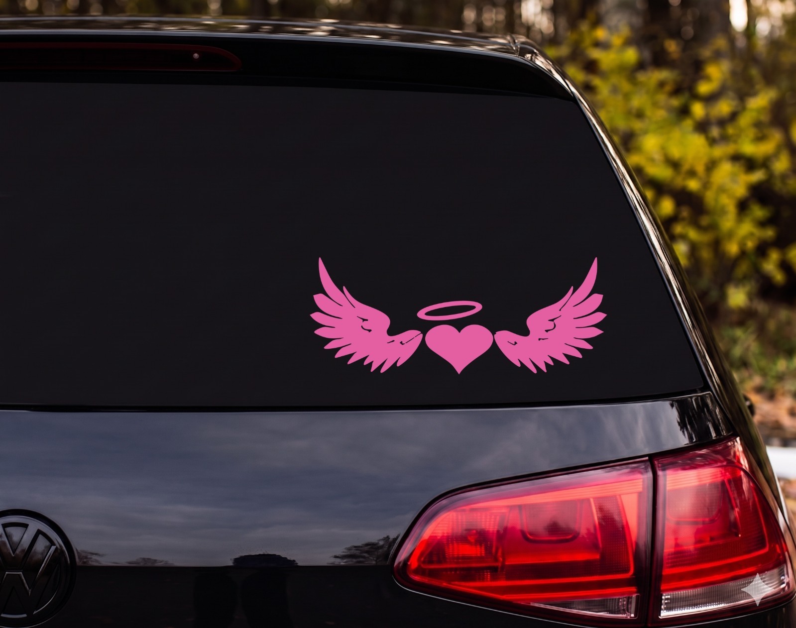 Winged Heart Halo Die Cut Vinyl Decal Custom Car Laptop | Angel Lover Gift