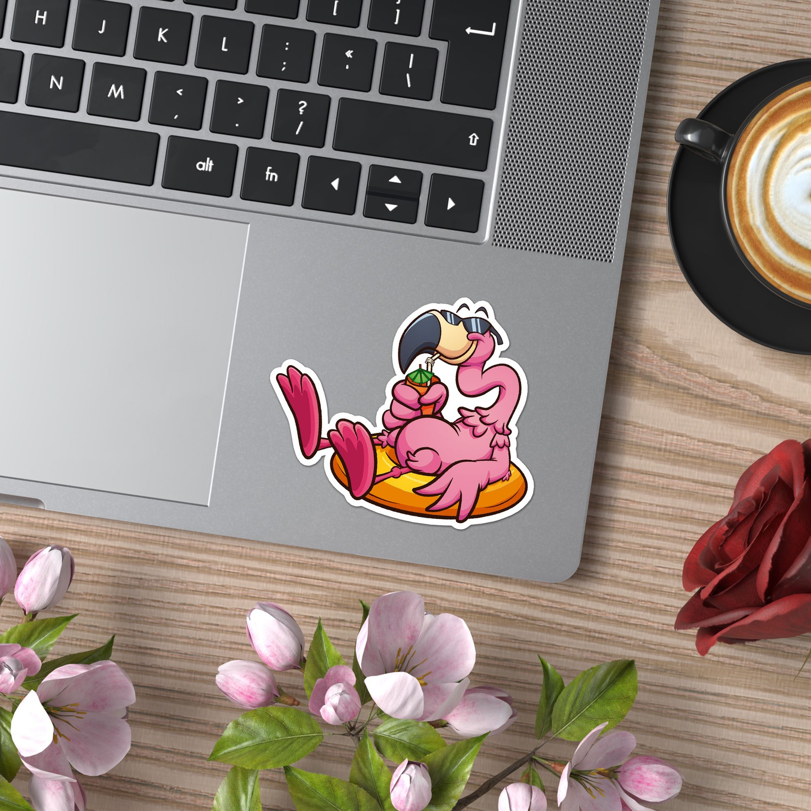 Flamingo Cocktail – Vinyl Decal Sticker – Car Window Laptop – ebn8096