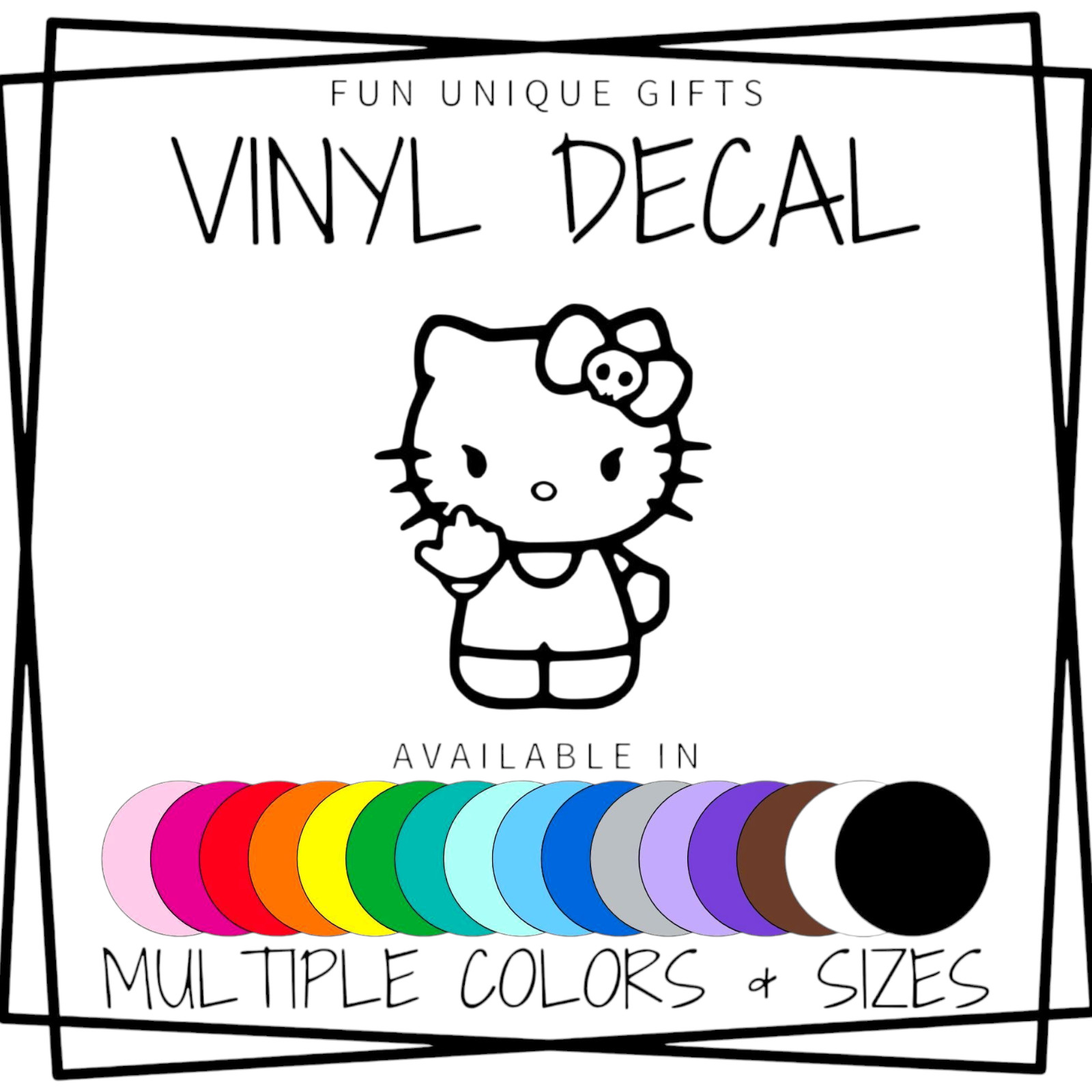 Hello Kitty Vinyl Decal Sticker -Multiple Colors & Sizes- SHIPS FREE!