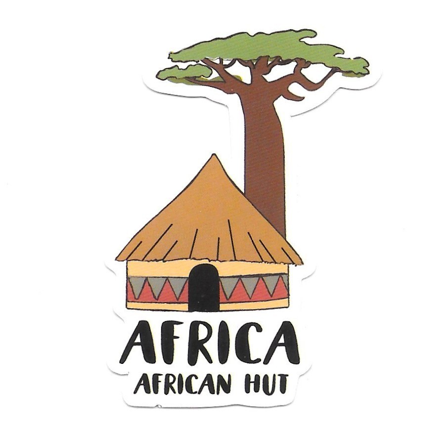 Africa Vinyl Sticker African Hut Baobab Tree Travel Souvenir Safari Decal
