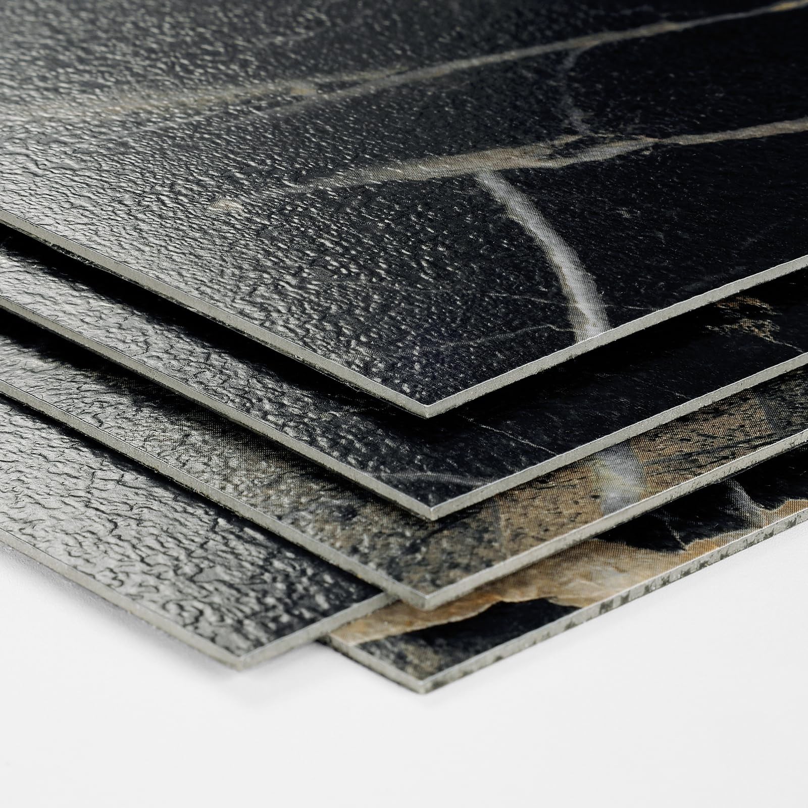 LaCheery 12×12 Peel and Stick Floor Tile Waterproof Bathroom Black Marble Pee…